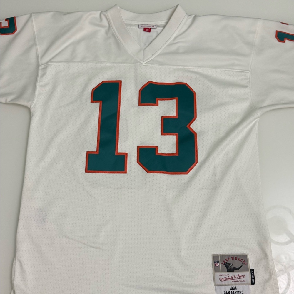 Mitchell & Ness White Jersey with Teal and Orange Accents
